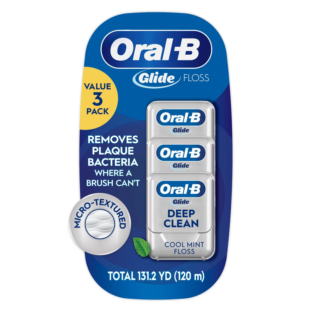 Oral-B Glide Pro-Health Deep Clean Dental Floss – Cool Mint 3 Pack