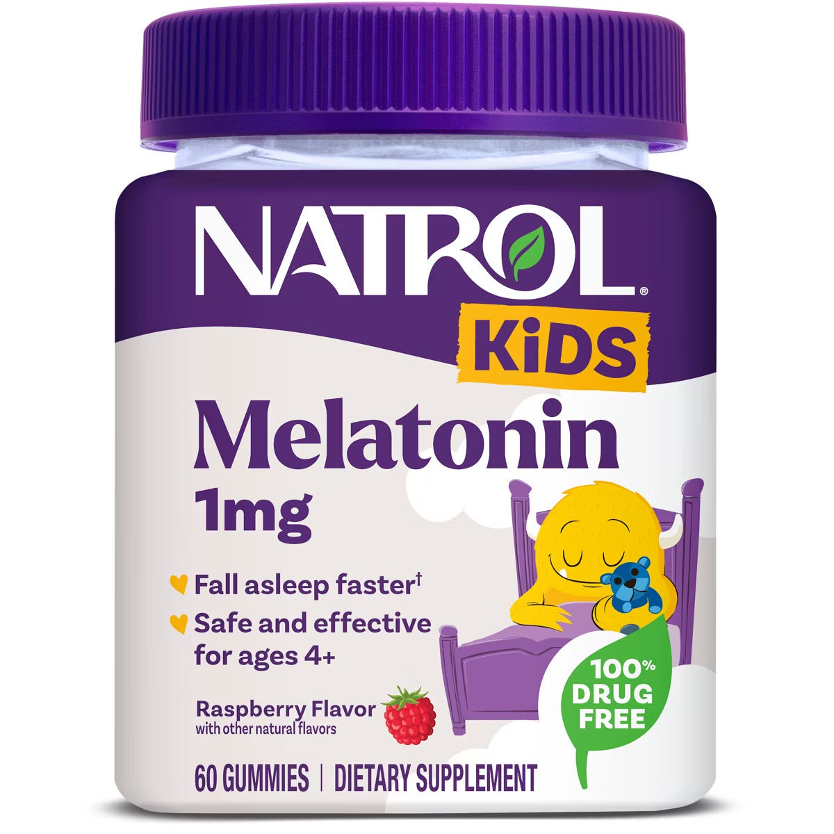 Natrol Kids Melatonin 1mg Raspberry Gummies – 60 Count