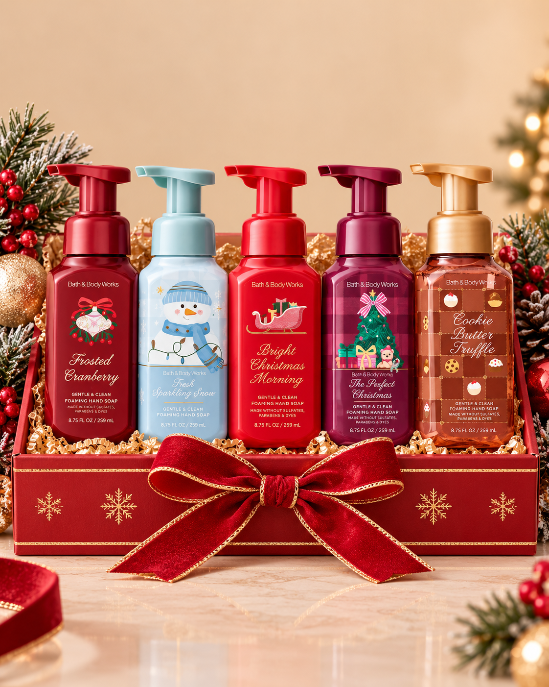 Bath & Body Works Christmas Foaming Hand Soap Gift Set – 5 Piece