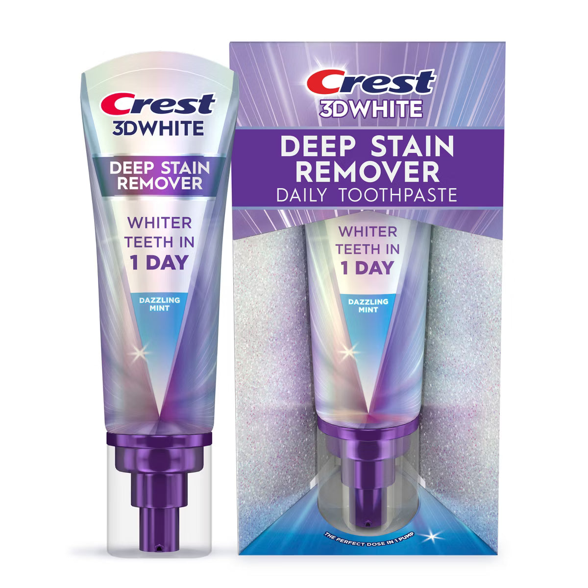 Crest 3D White Deep Stain Remover Daily Toothpaste Dazzling Mint (3.1oz)