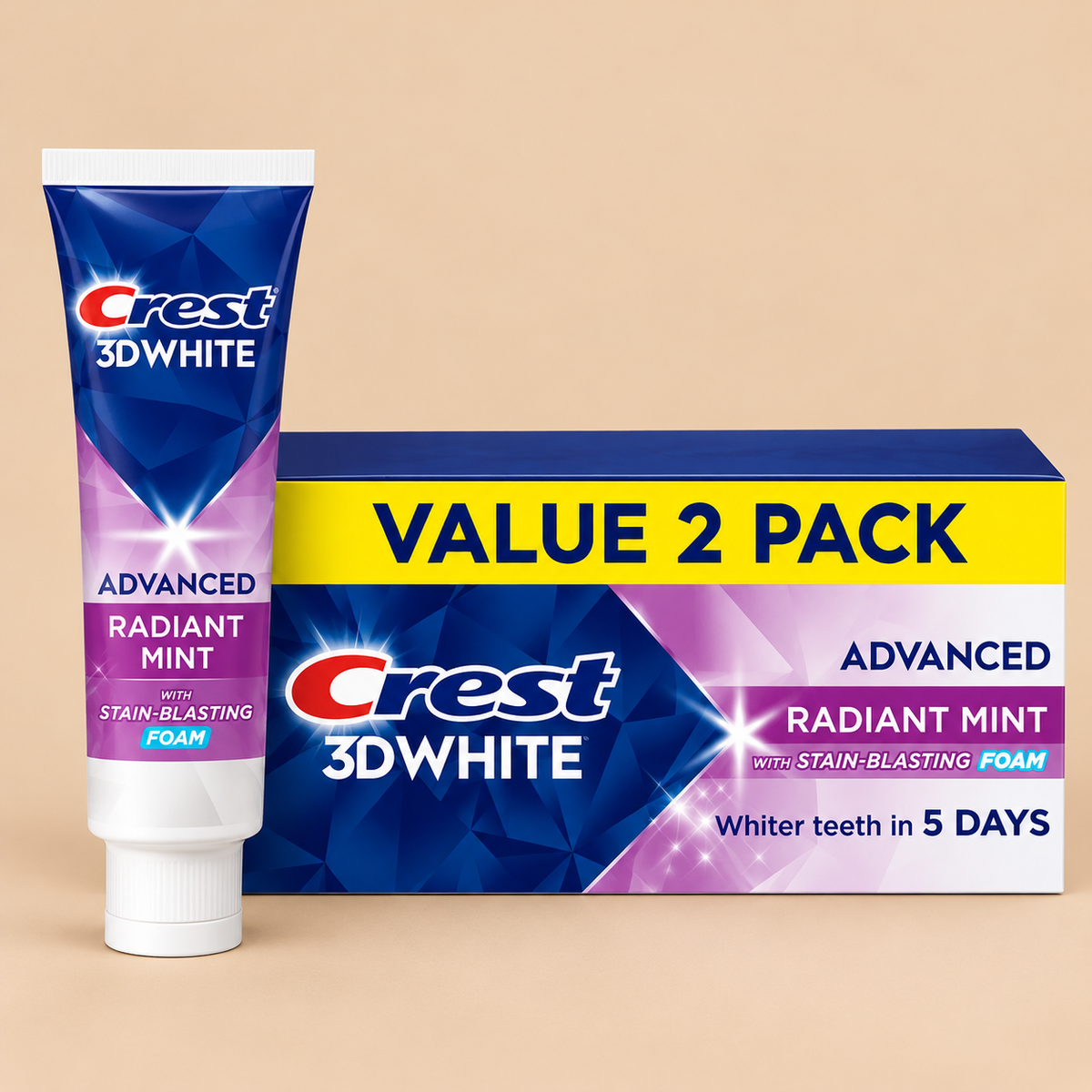 Crest 3D White Advanced Radiant Mint Toothpaste – Value 2 Pack
