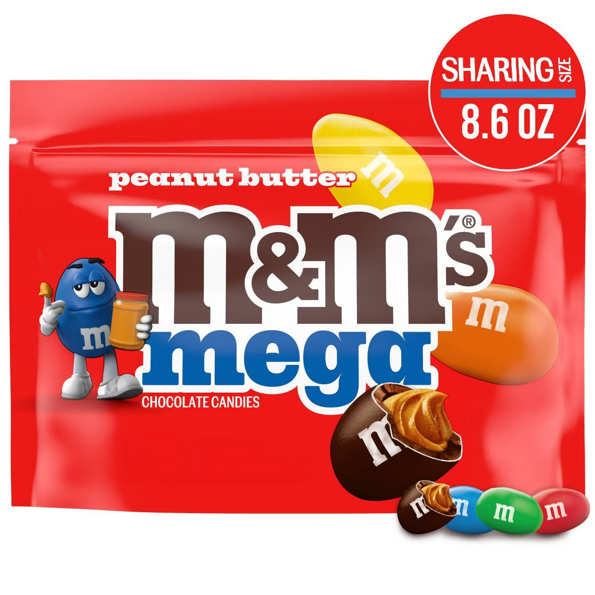 M&M's Mega Peanut Butter Chocolate Candies – 8.6oz