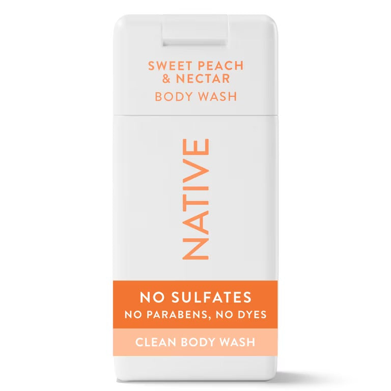 Native Sweet Peach & Nectar Body Wash – Travel Size 3 fl oz