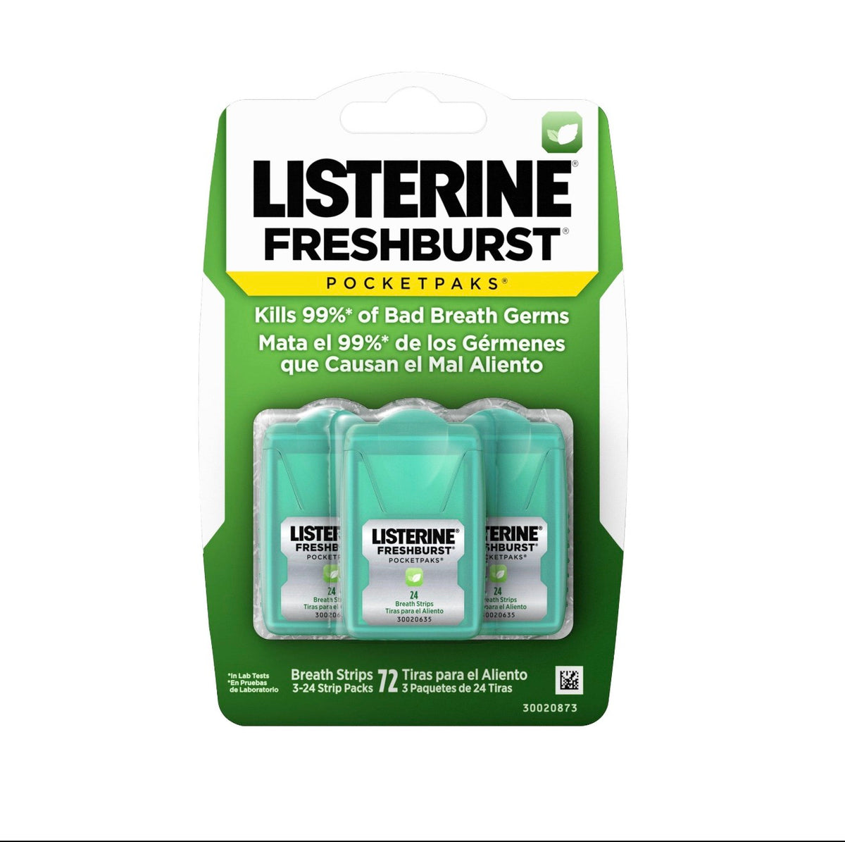 Listerine Freshburst PocketPaks – 3 Pack (72 Strips)