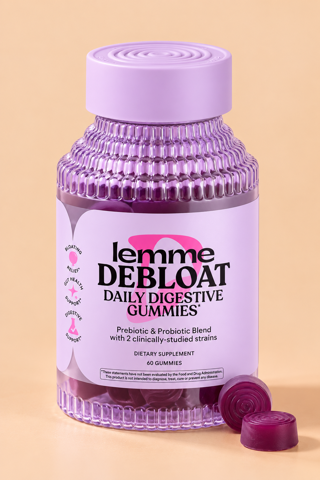 Lemme Debloat Daily Digestive Gummies – 60 Gummies