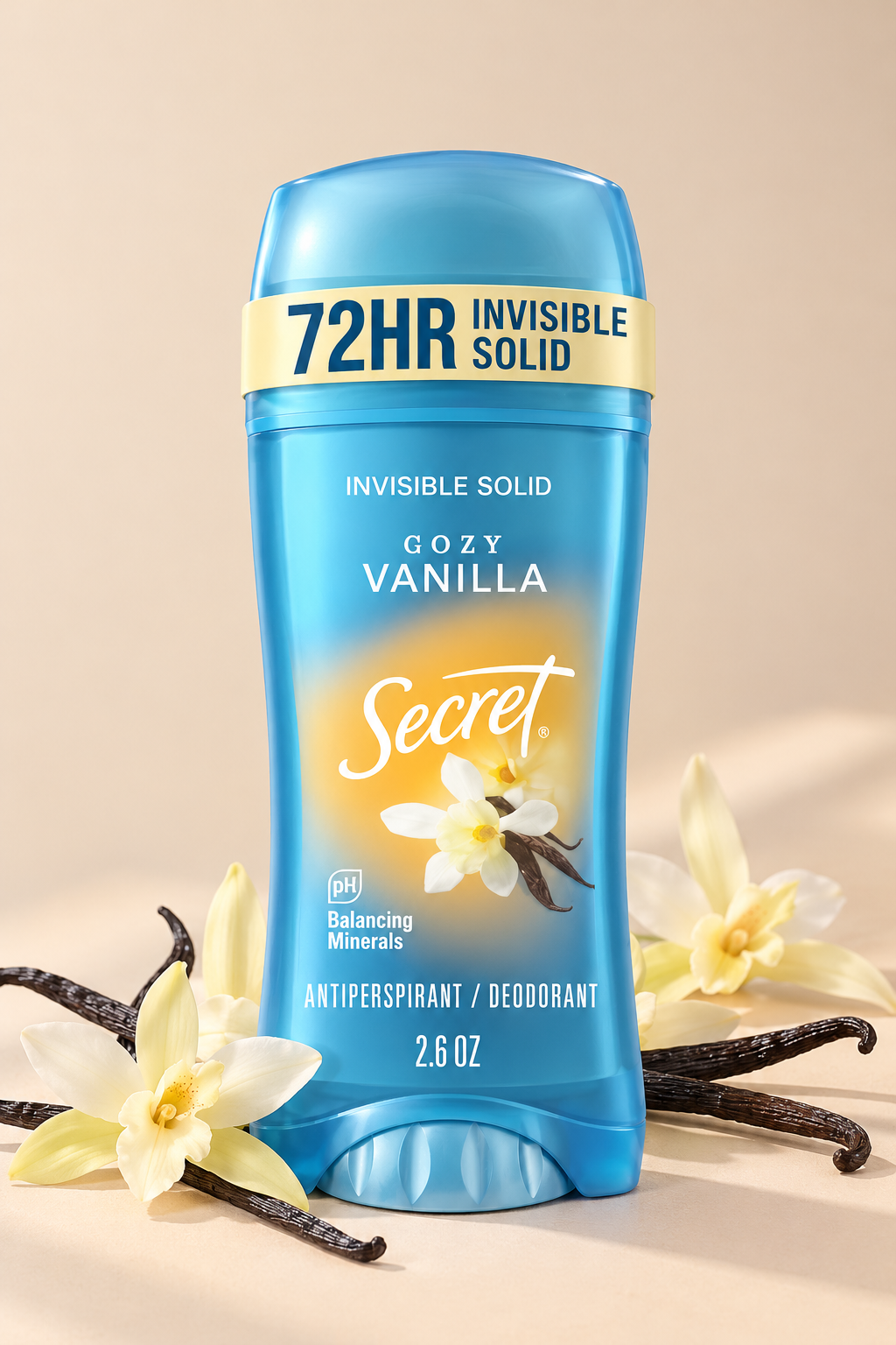 Secret 72HR Invisible Solid Antiperspirant – Cozy Vanilla 2.6oz