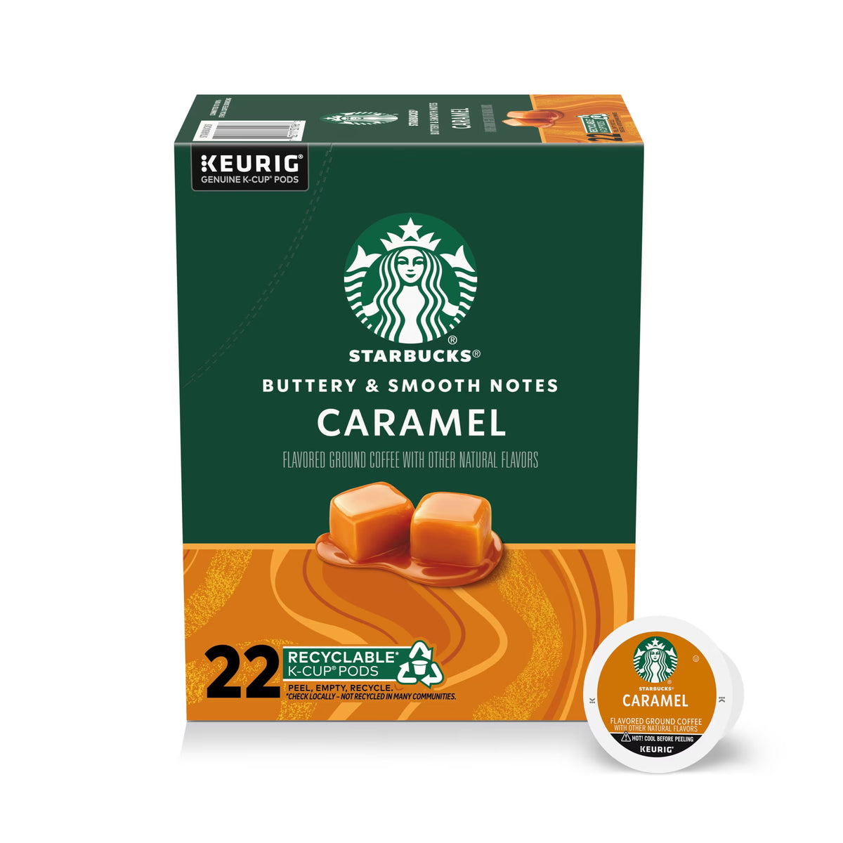 Starbucks Caramel Flavoured Coffee K-Cup Pods – 22 Count