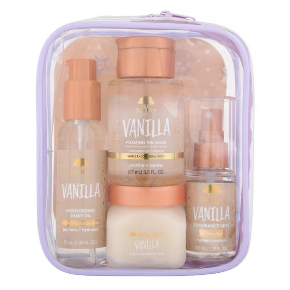 Tree Hut Vanilla On-The-Go Mini Best Sellers Kit – 4 Piece Gift Set